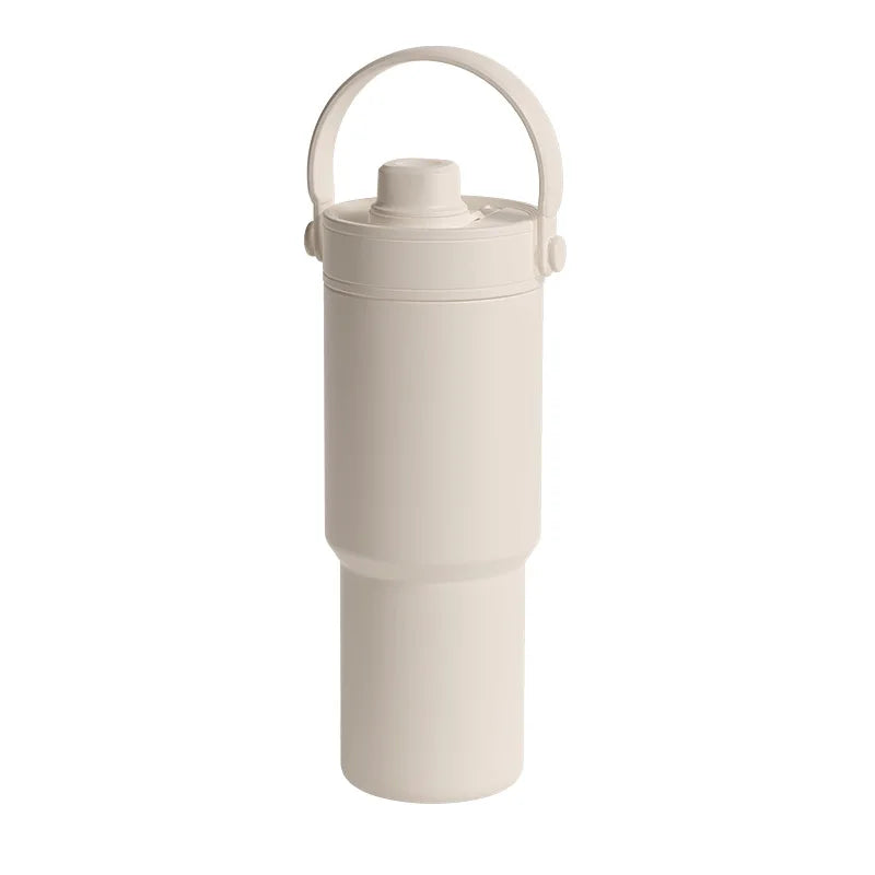 24 oz Stainless Steel Travel Tumbler with Straw & Handle