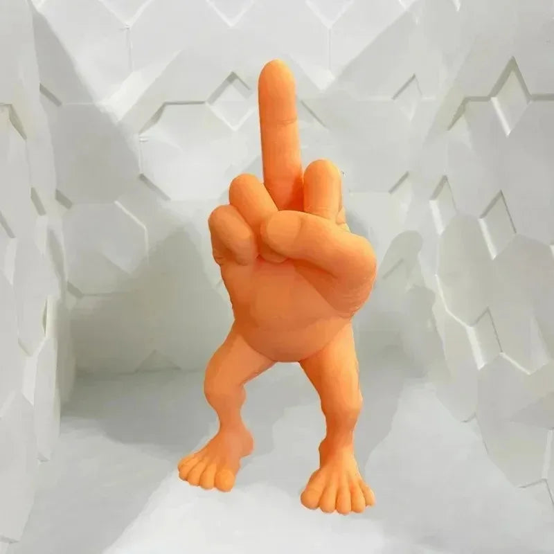 Funny Legged Middle Finger Resin Figurine 8cm Creative Prank Desk Ornament Novelty Office Desktop Decor Holiday Gag Gift