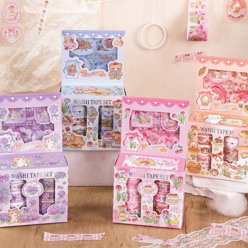 Kawaii Washi Tape & Sticker Scrapbooking Set