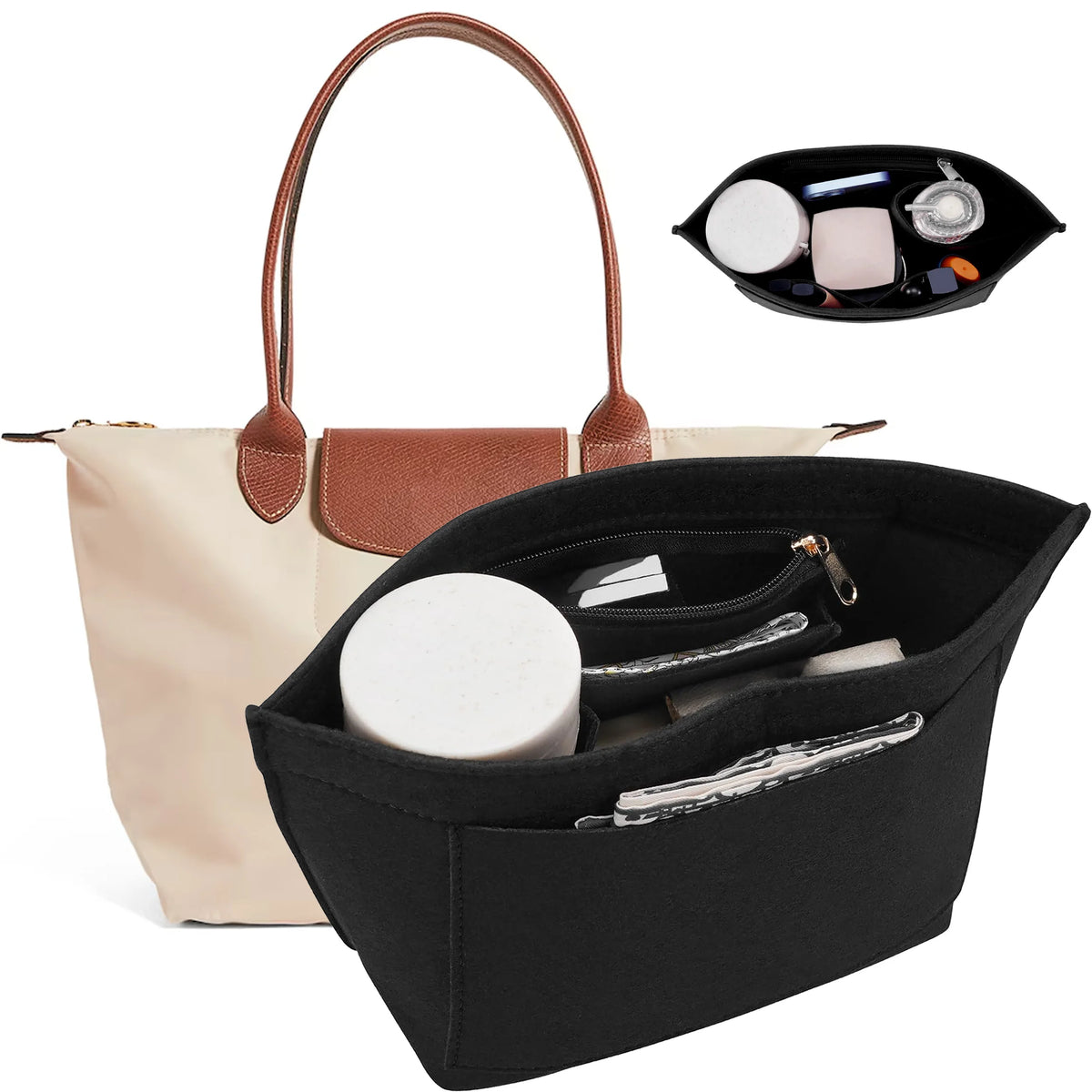 Felt Handbag Organizer Insert – 3 Sizes, 5 Colors
