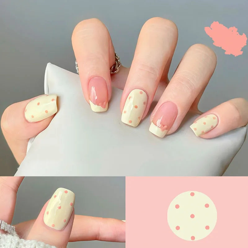 Dopamine-Style Cute Short Press-On Nails – 30 Pieces