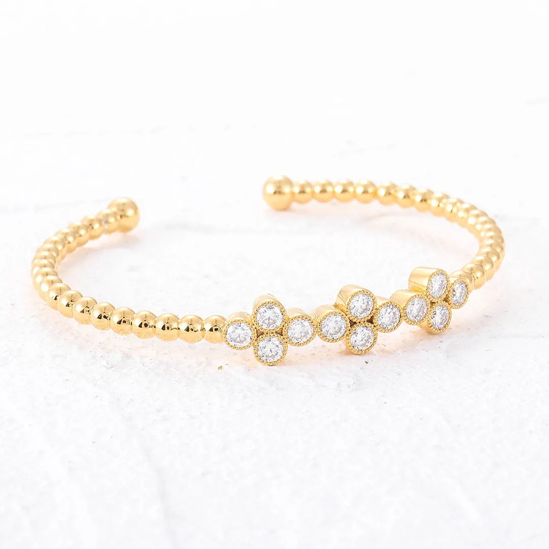 Provence Moissanite Bangles for Women Real K Gold Bracelet Round Cut D Color Custom Jewelry Fashion Bracelets Twisted Bangles