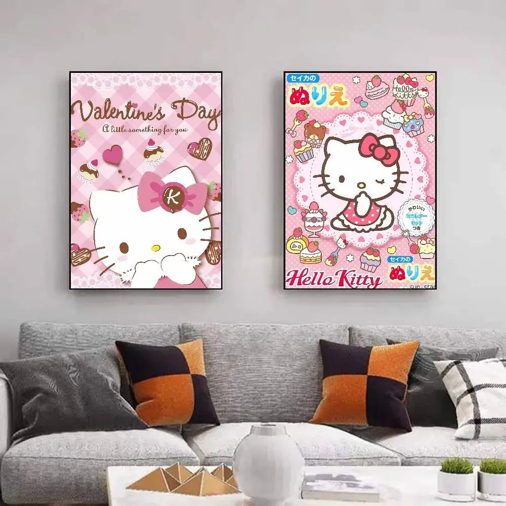 Hello Kitty Cartoon Wall Art Poster