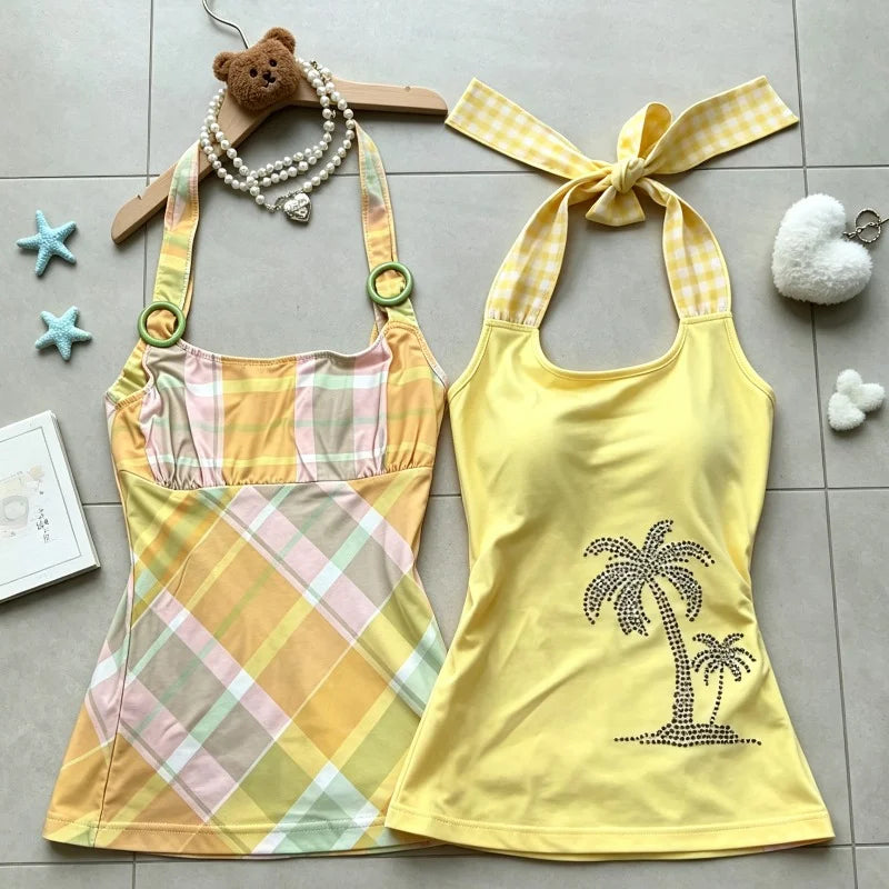 Vintage Y2K Slim Camisole Crop Top