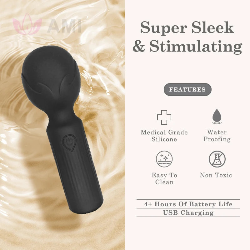 USB-Rechargeable Waterproof 10-Speed Wand Massager