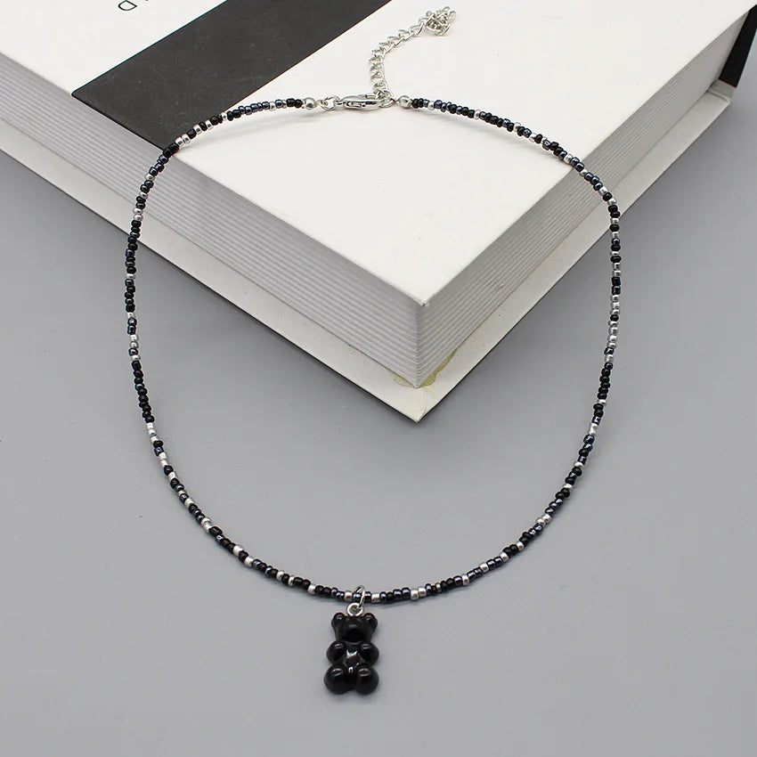 Women's Colorful Seed-Bead Gummy Choker Necklace