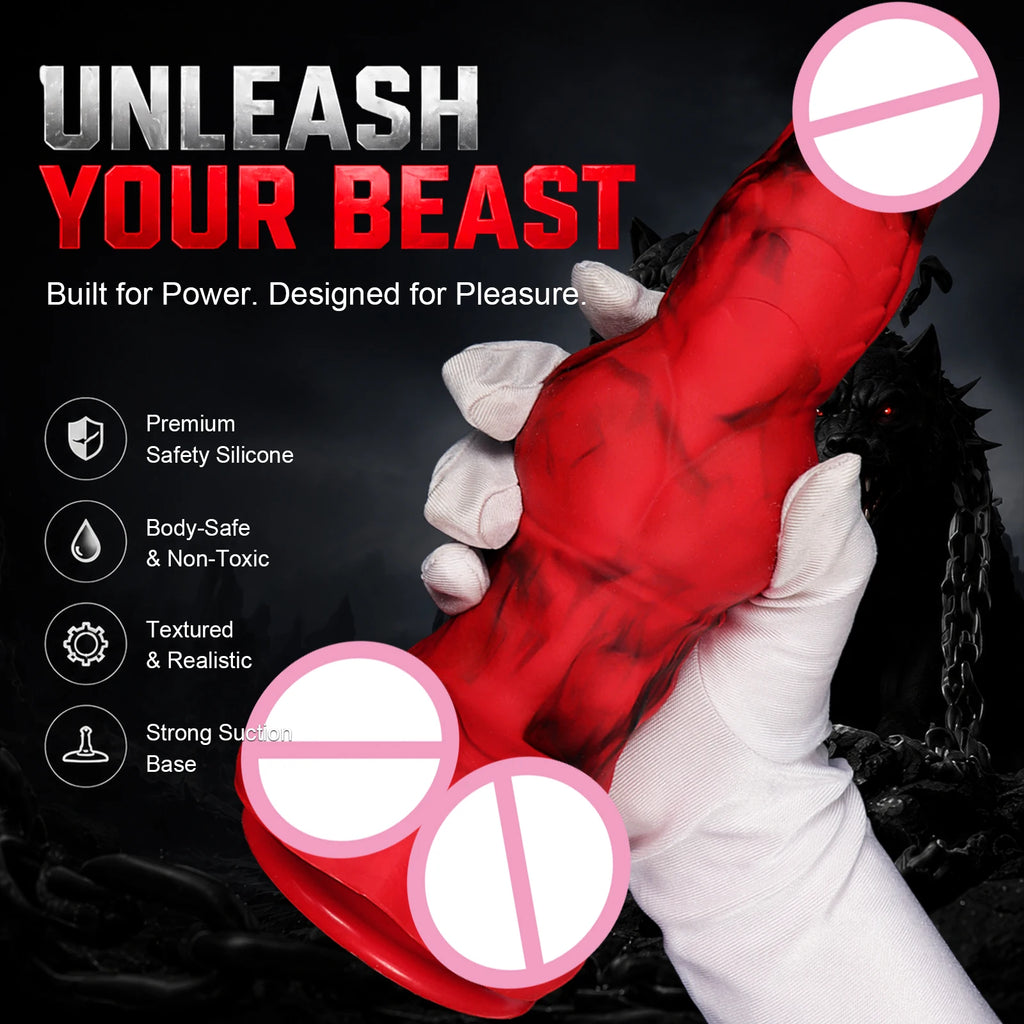 Large Horse Dildo Dog/Wolf Knot Monster Animal Penis Anal Dilator Butt Plug Prostate Massager Masturbator Sex Toys for Adults 18