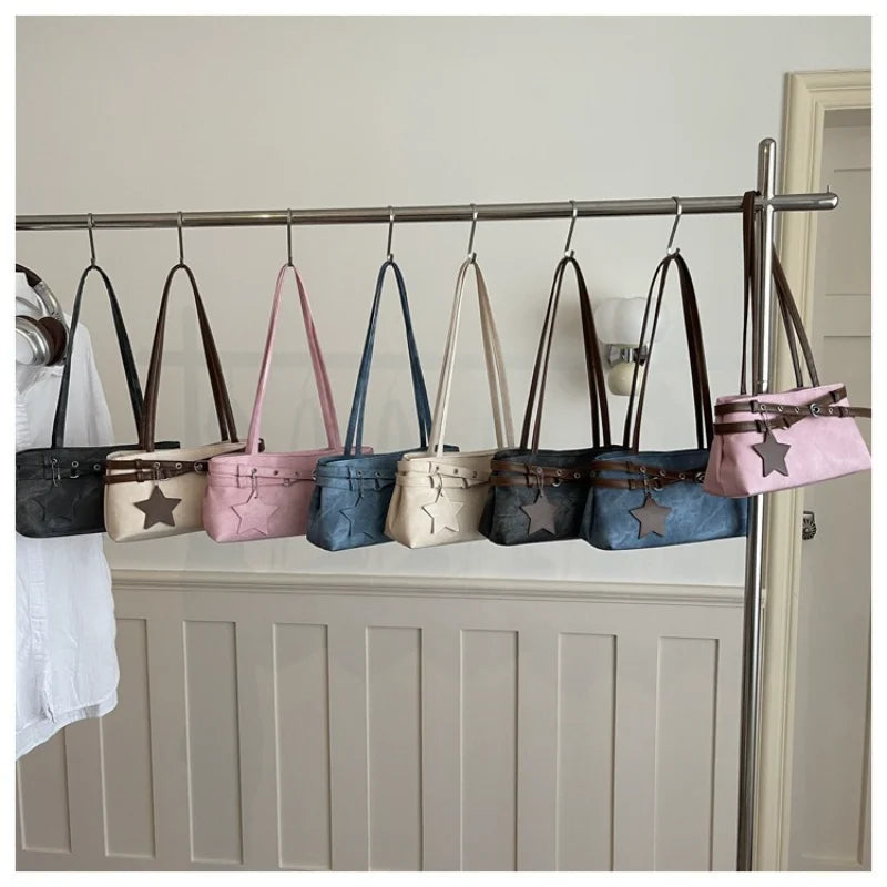 Vintage Tie-Dye Baguette Shoulder Bag