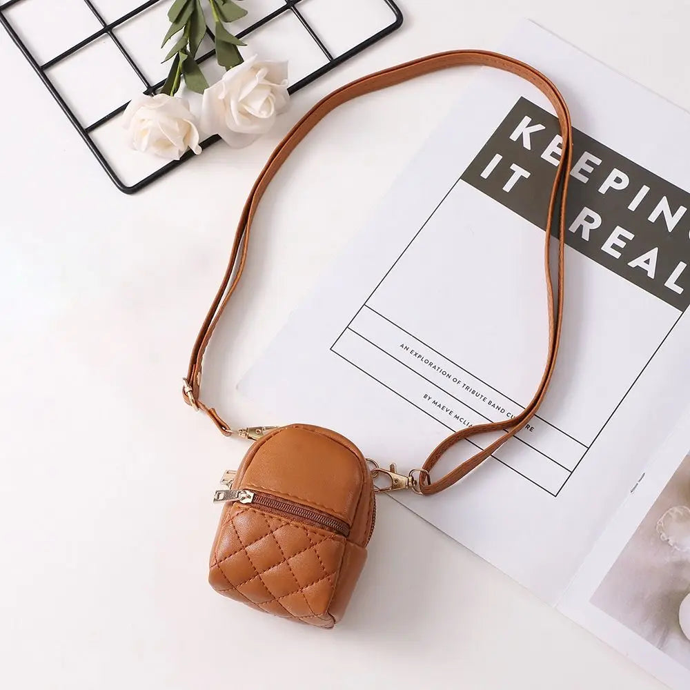 Women's Mini PU Leather Crossbody Coin & Makeup Bag