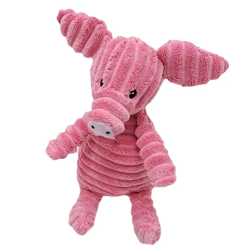 Corduroy Animal Squeaky Dog Toy