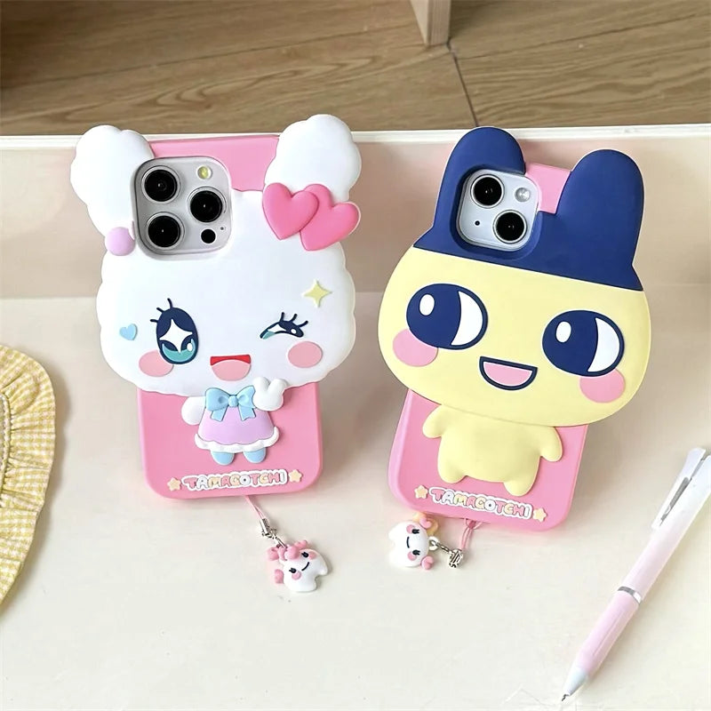 Kawaii Carton Rabbit Phone Case For iPhone 16 Pro 15 14 13 Pro Max Cover Silicone Shockproof Cases 15 ProMax 16Pro Cute Funda 14