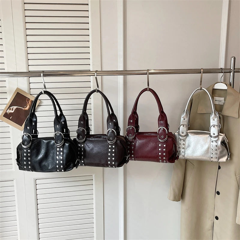 Y2K Studded Faux Leather Mini Bag