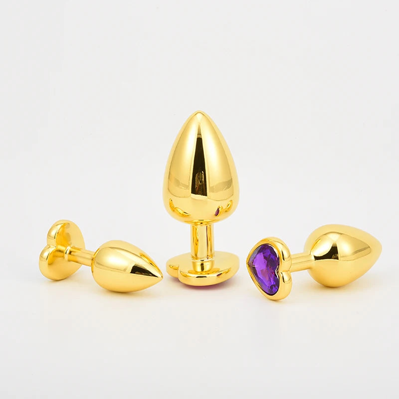 Golden Stainless Steel Crystal Anal Plug – 3 Sizes