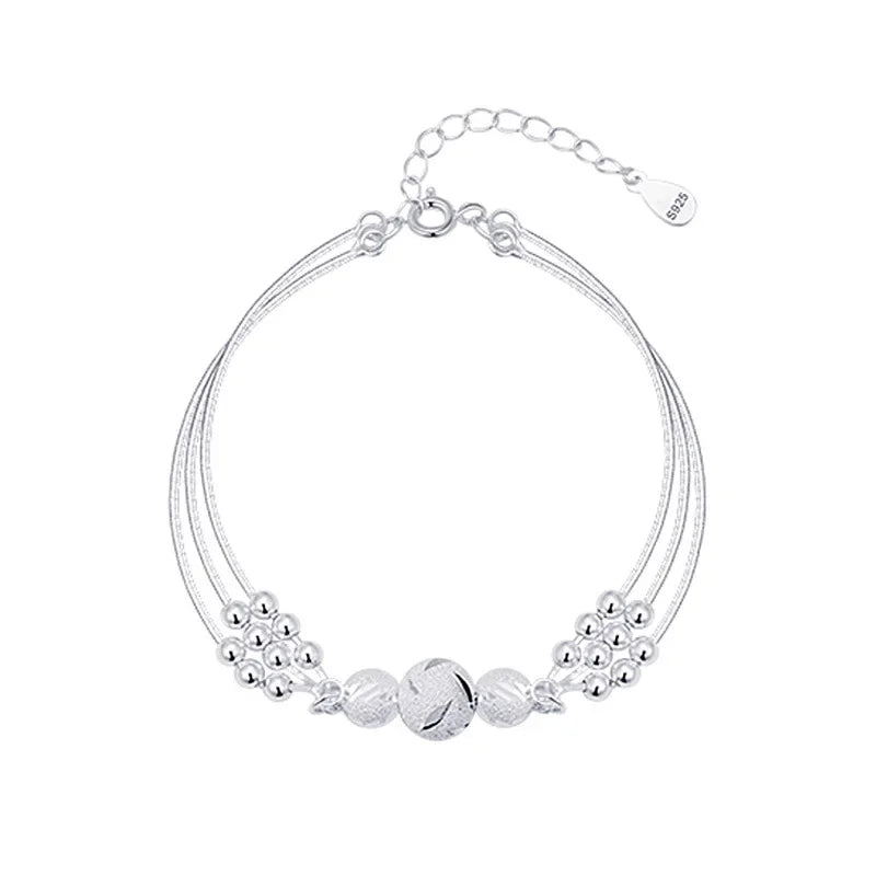 925 Sterling Silver Bead Charm Bracelet