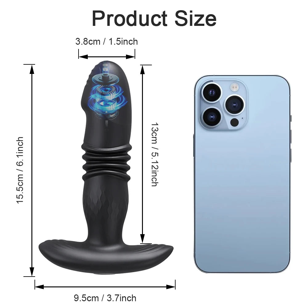 Wireless Remote Telescopic Vibrating Anal Plug