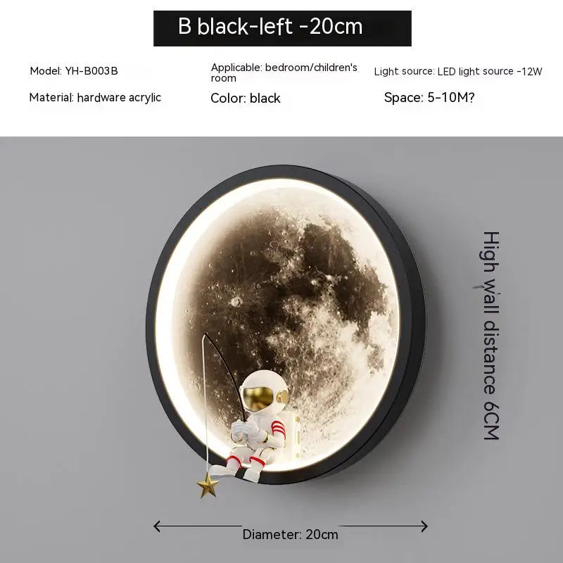 Astronaut Moon Bedside Wall Light