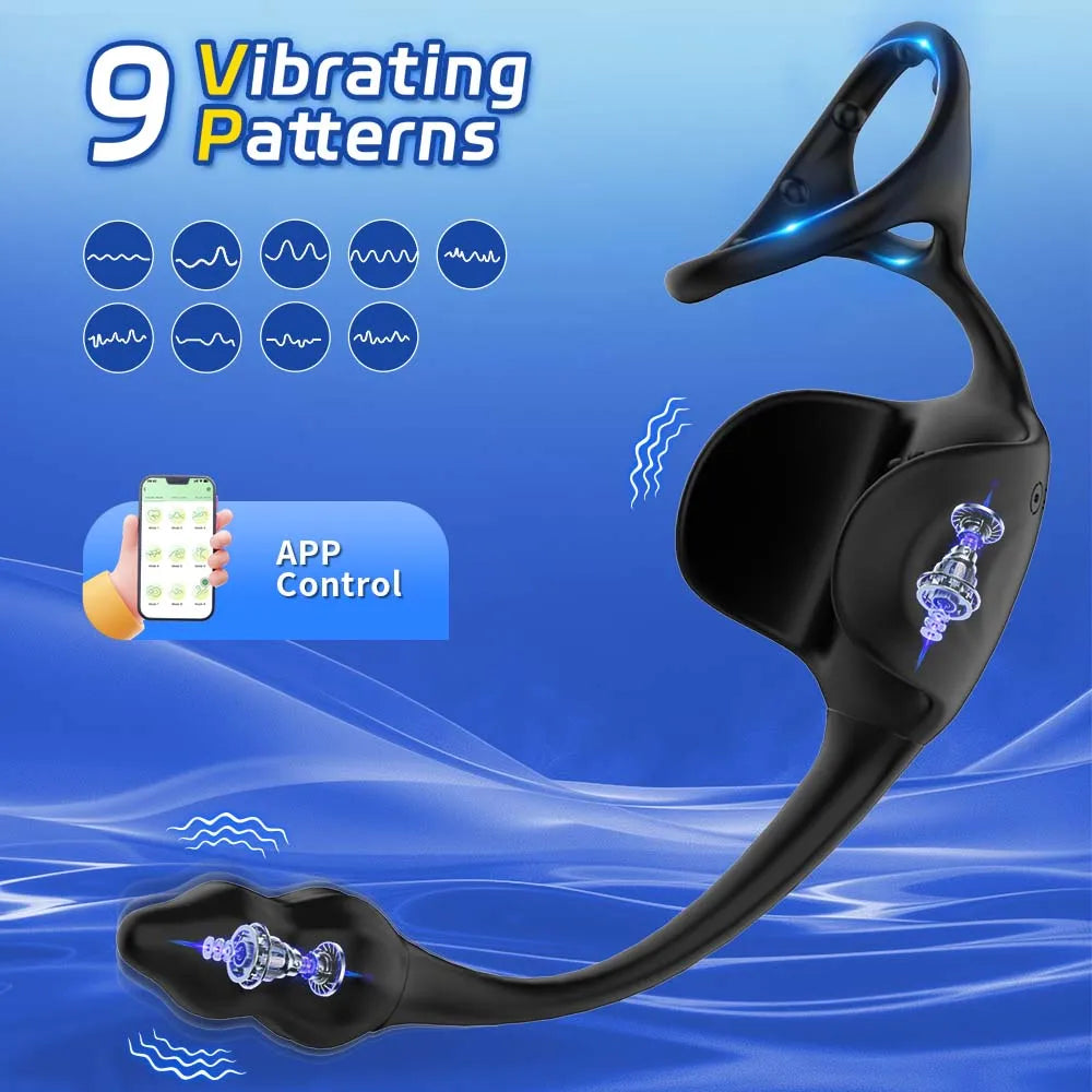 Remote-Control Thrusting Prostate Massager with Ring