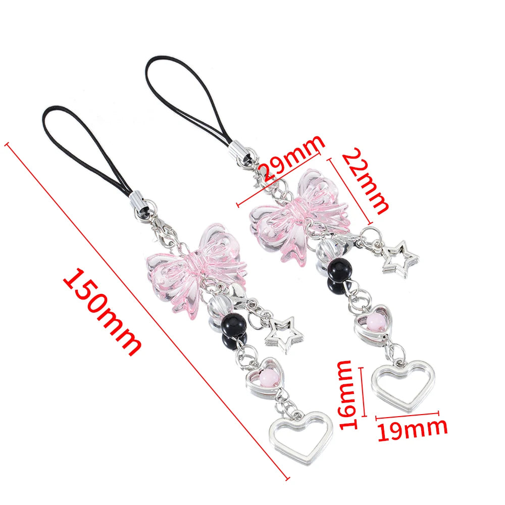 Y2K Bow, Heart & Star Phone Charm