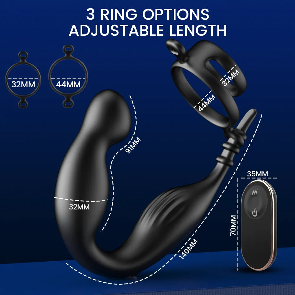 9-Mode Prostate Massager with Triple Rings