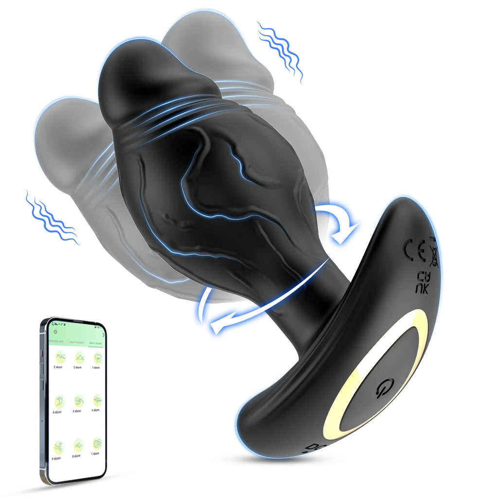 App-Controlled Rotating Vibrating Anal Plug – 9 Modes
