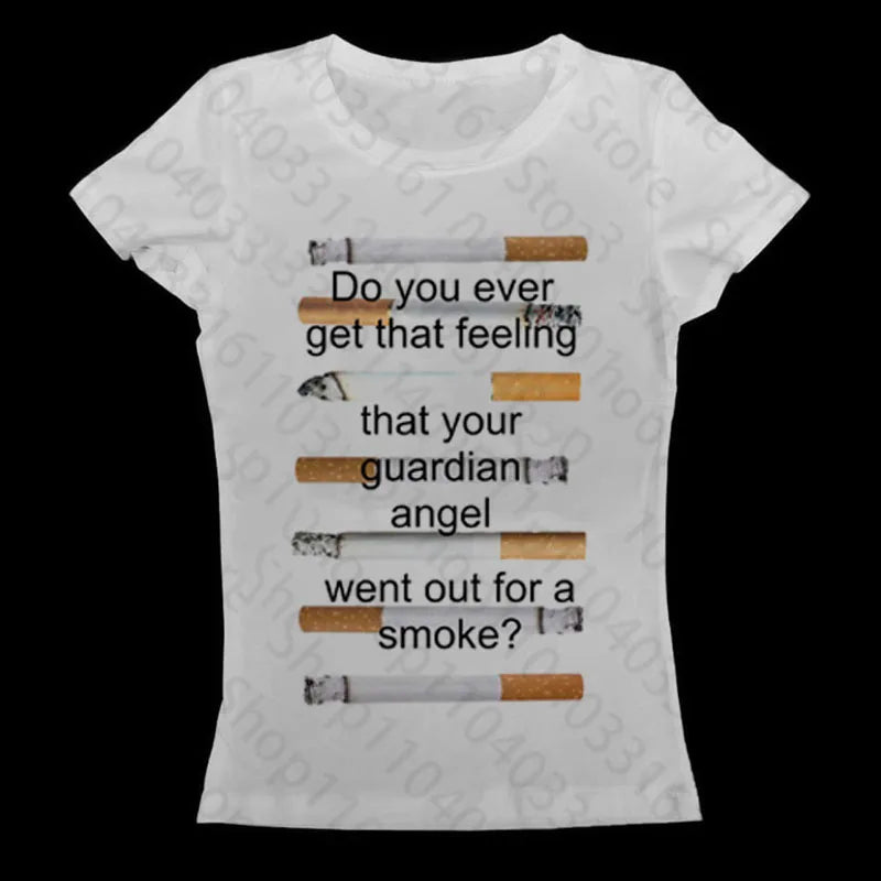 White Punk Graphic Y2K Crop T-Shirt