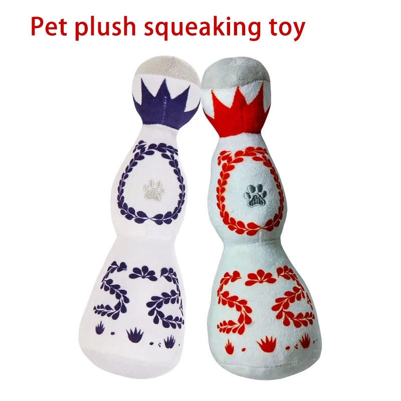 Tequila Bottle Squeaky Plush Dog Toy