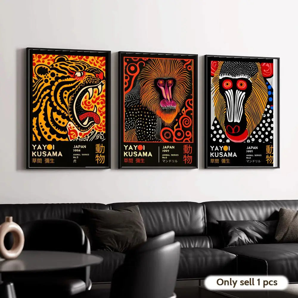 Yayoi Kusama Animal Art Wall Poster