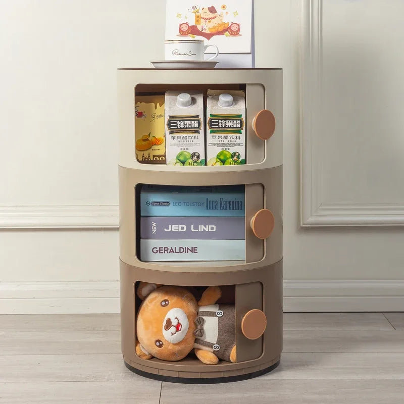 Pink Round Kawaii Bedside Table