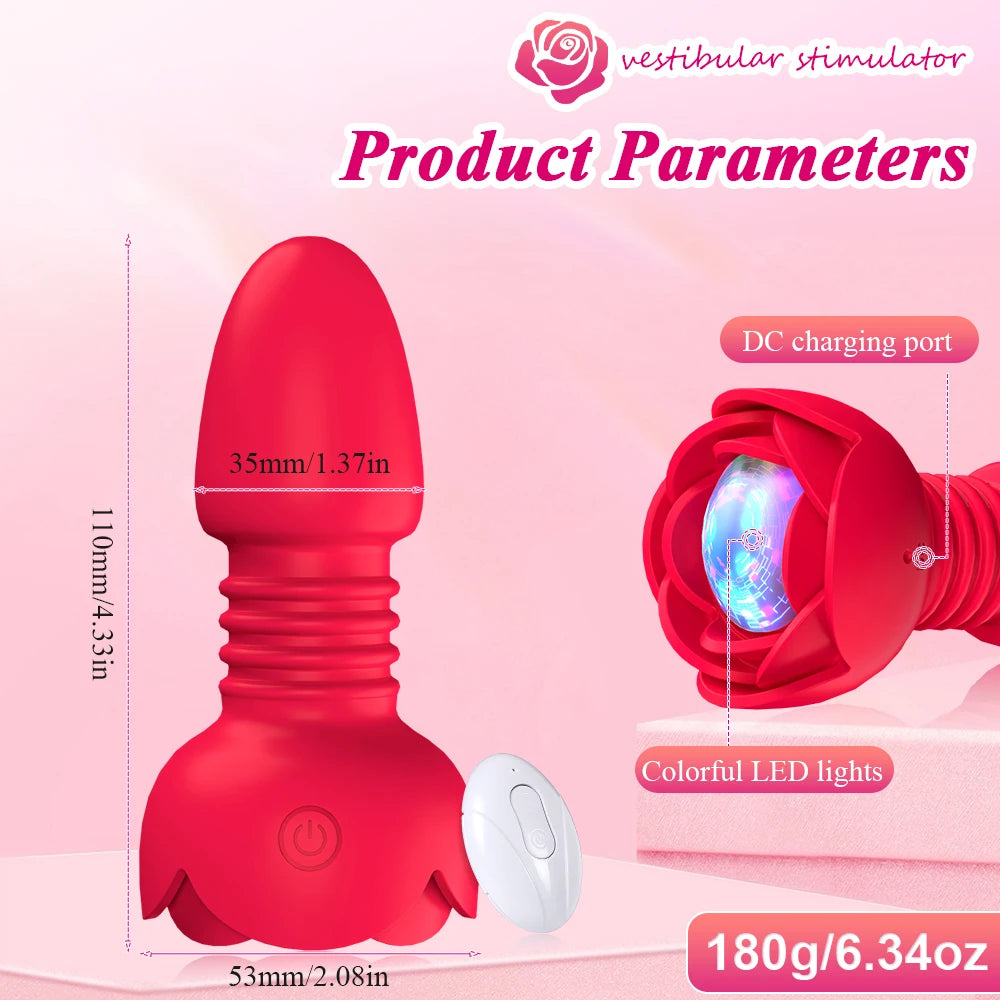 Wireless Remote Telescopic Vibrating Anal Plug