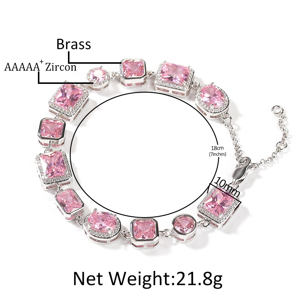 Pink Zircon Charm Bracelet