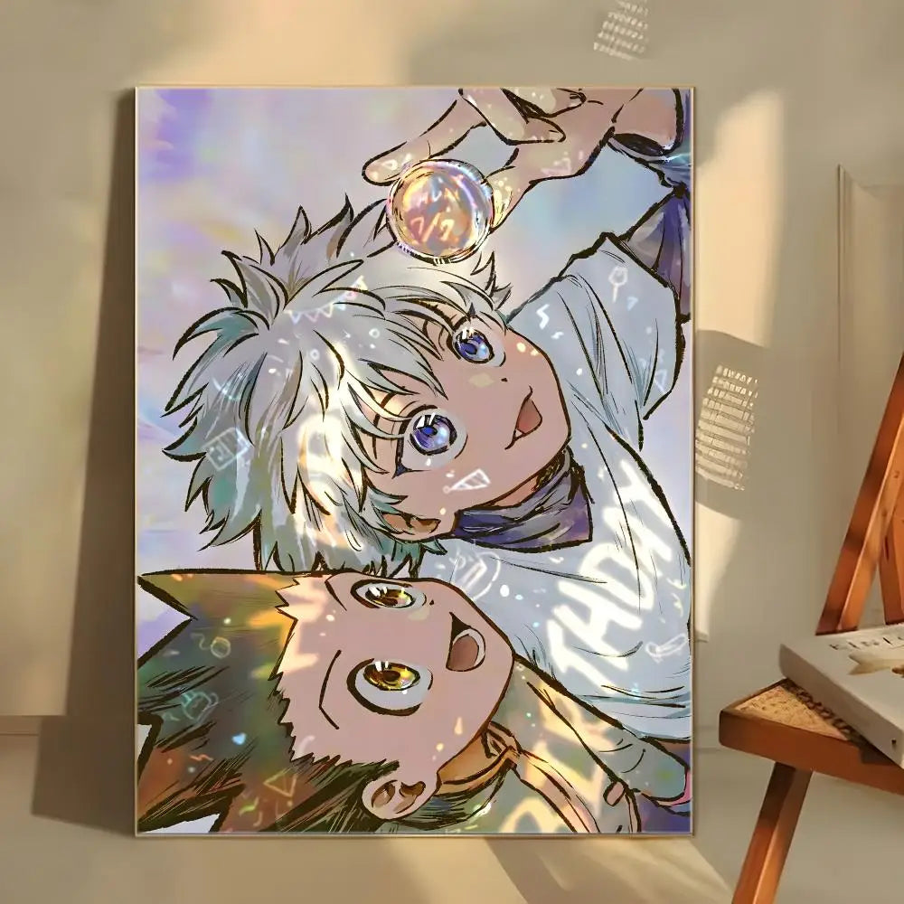 Animation H-Hunter x Hunter Poster  Self-adhesive Art Waterproof Paper Sticker Coffee House Bar Room Wall Decor