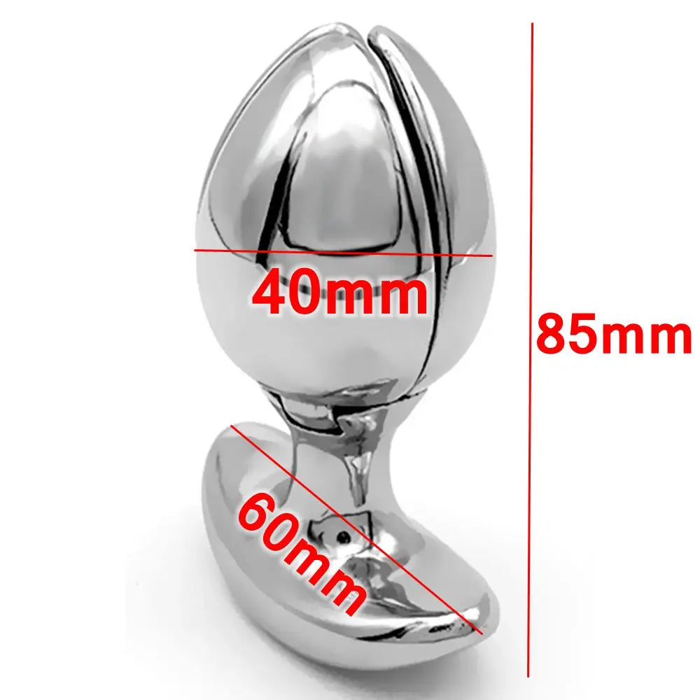 Stainless Steel Locking Chastity Anal Plug