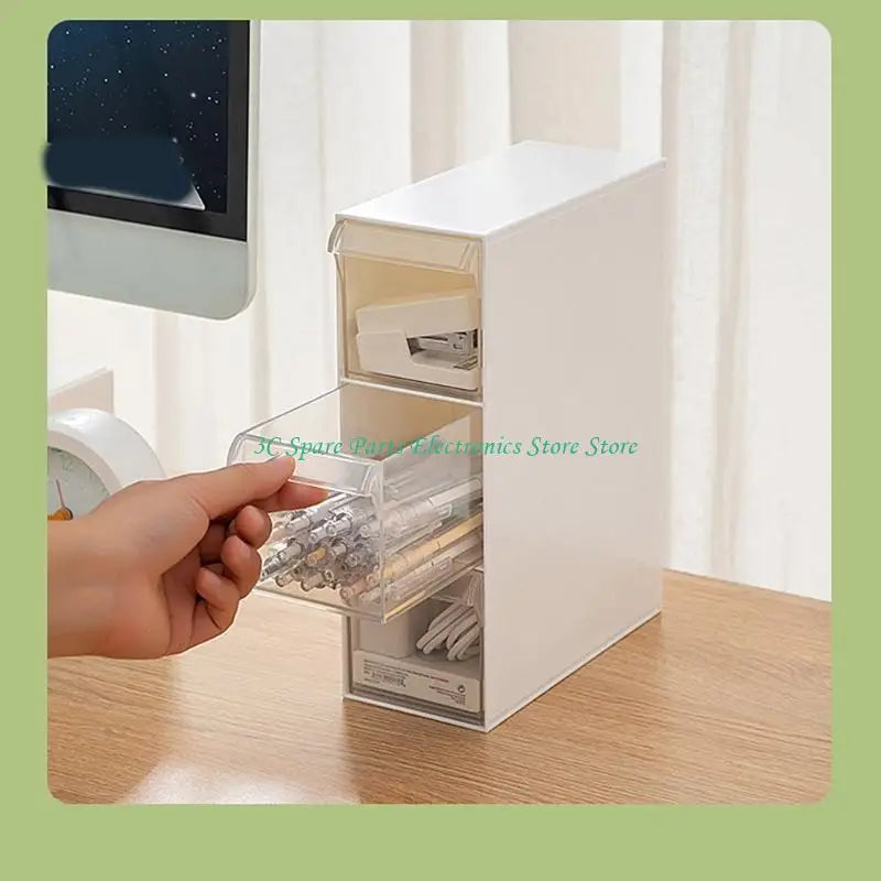 Transparent Multi-Drawer Desktop Storage Cabinet