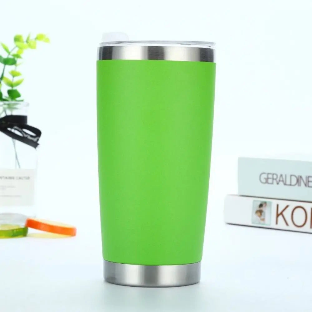 20oz Capacity Travel Insulated Tumbler Vacuum Insulated with Lid Vehicle Mounted Water Bottle BPA Free Double-Walled