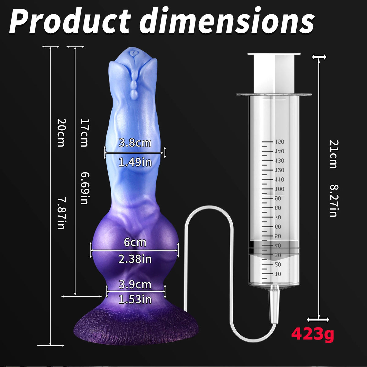 17 cm Squirting Knotted Fantasy Dildo