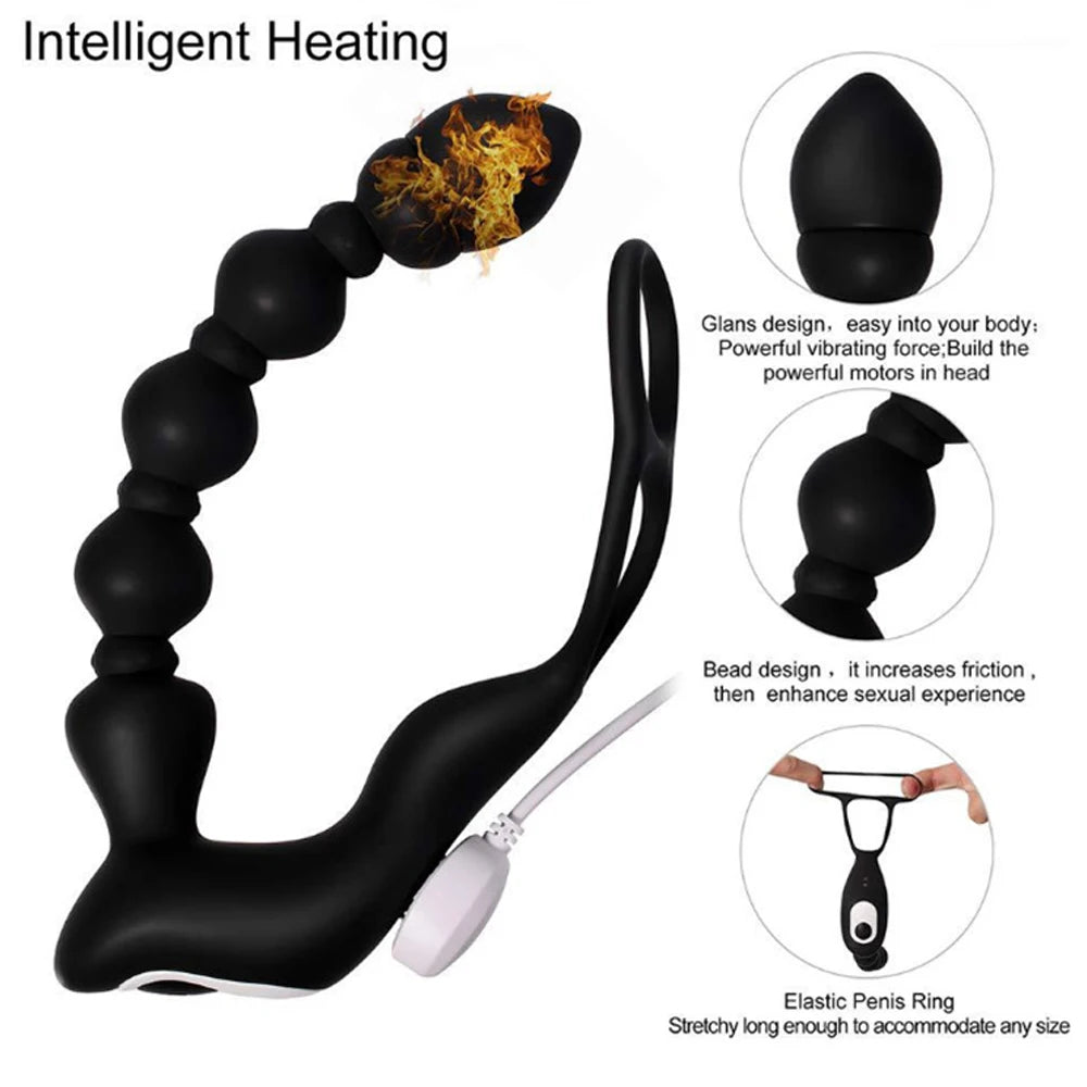 Remote-Control Vibrating Anal Plug & Cock Ring
