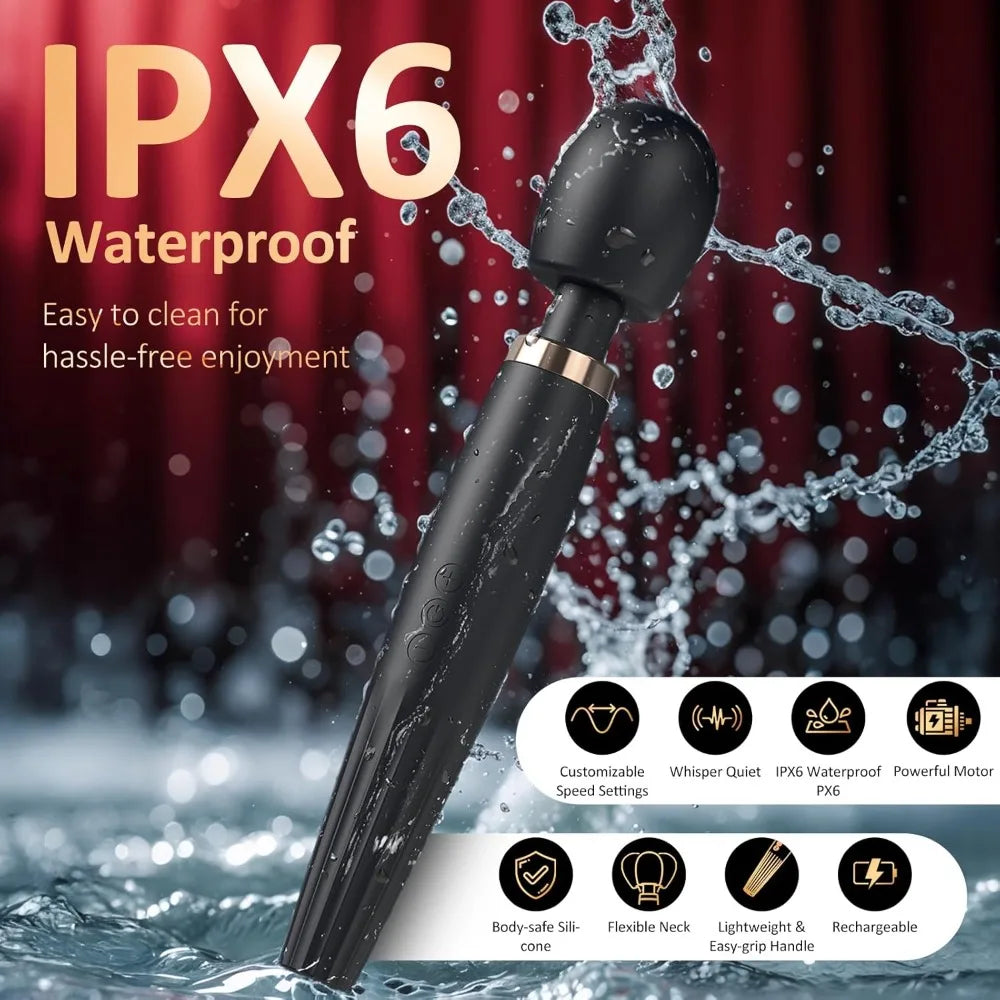 USB-Rechargeable Waterproof Magic Wand Vibrator