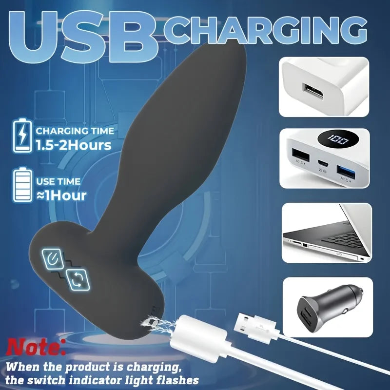 USB-Rechargeable Wireless Remote Vibrating Anal Plug