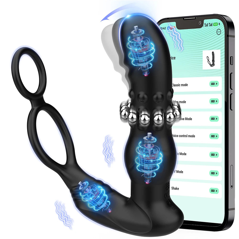 9-Mode Thrusting Prostate Massager with Ring