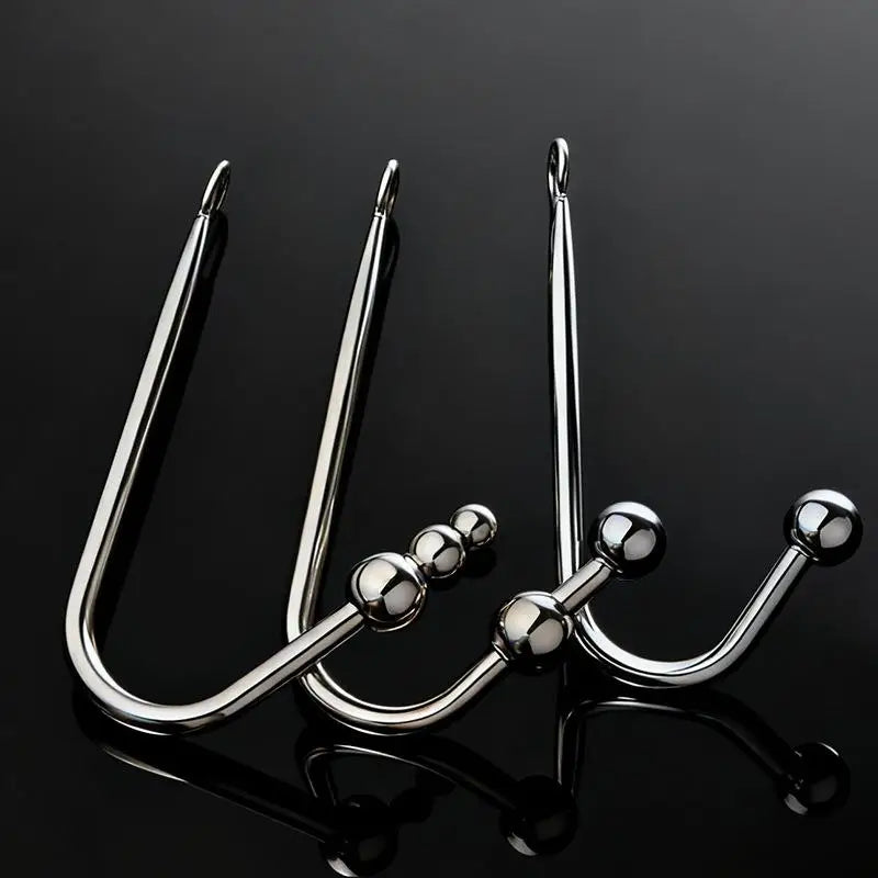Stainless Steel Anal Hook with Beads