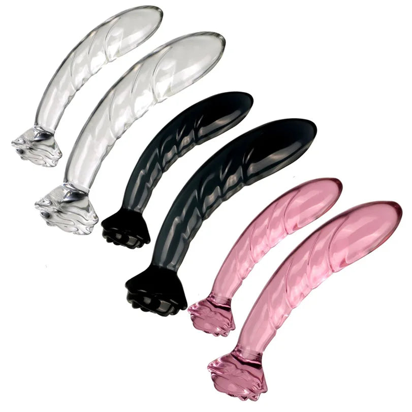 Flower Crystal Glass Anal Plug – 3 Colors