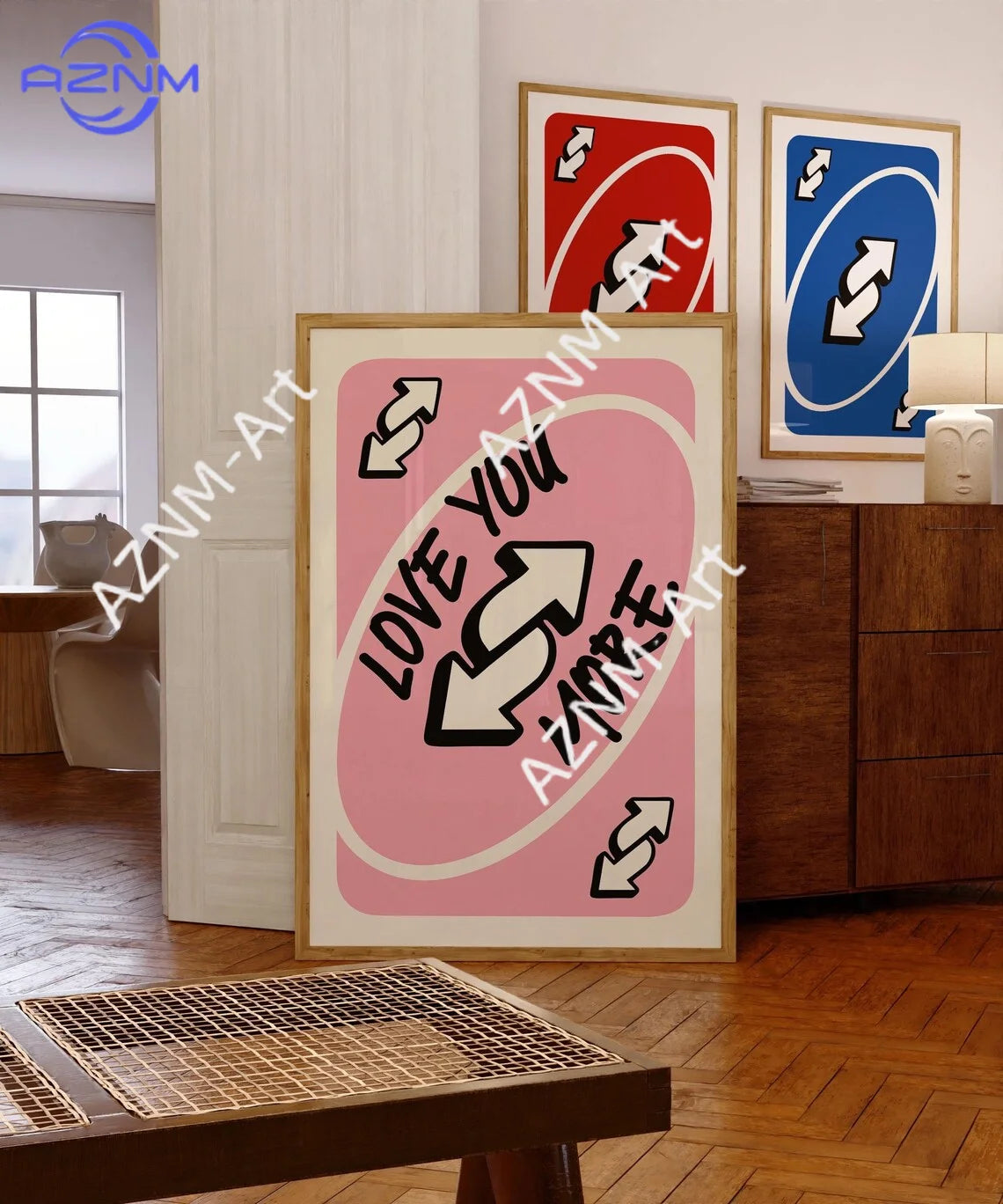 “Love You More” Pink Retro Wall Print