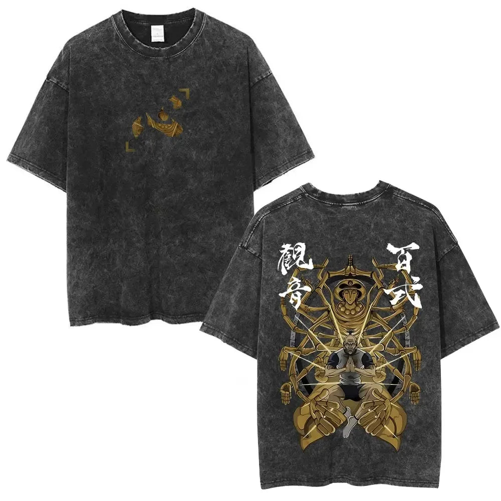 Hunter X Hunter Phantom Troupe Washed T-shirts Anime Hisoka Oversized Print T Shirt Men Women Streetwear Y2k Clothing Cotton Tee