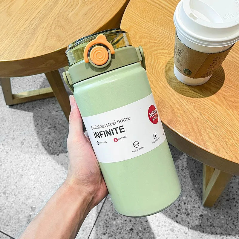 1 L Stainless Steel Insulated Tumbler with Handle & Straw