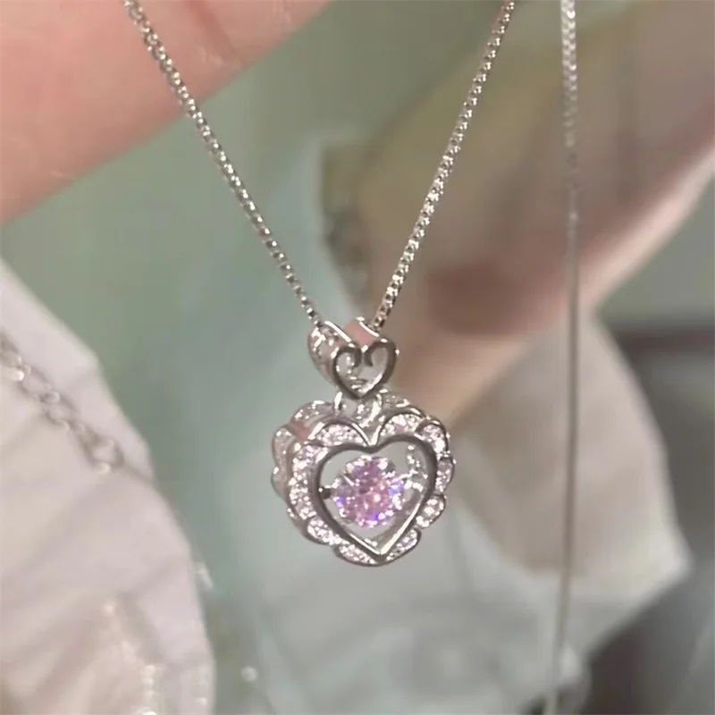 Crystal Bow, Angel Wings & Heart Necklace