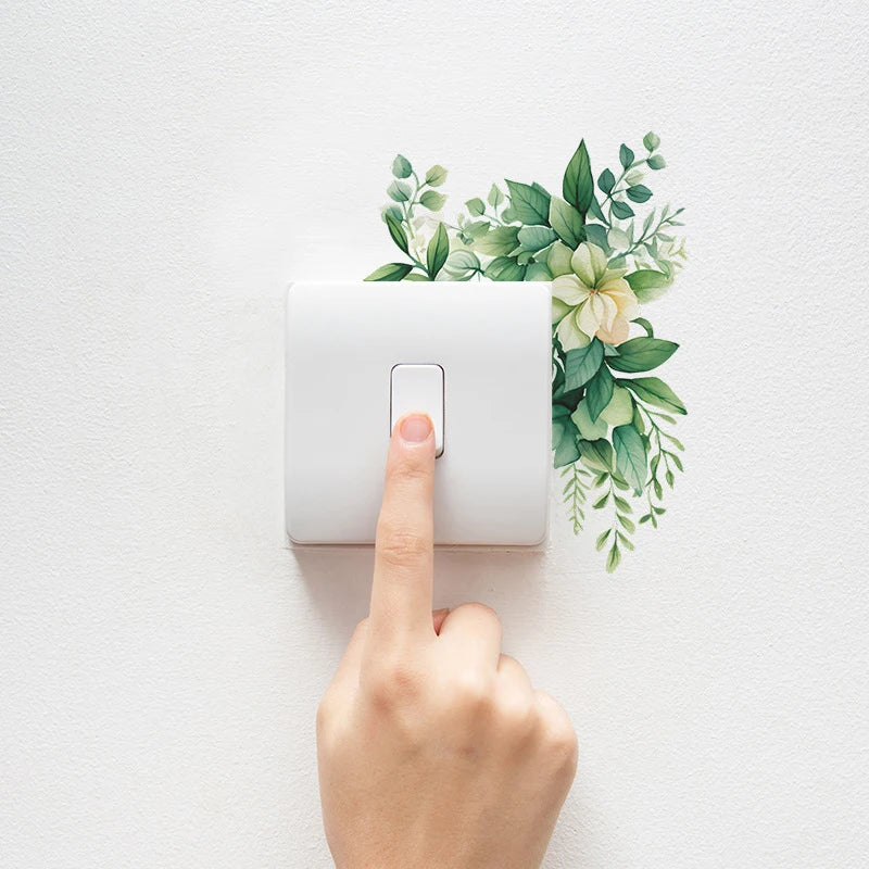Romantic Flower Light Switch Wall Stickers