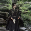 Niche Anime Black White Hanfu Traditional Chinese Embroidery Large Sleeve Shirt Men Women Halloween Wuxia Game Cosplay Clothing