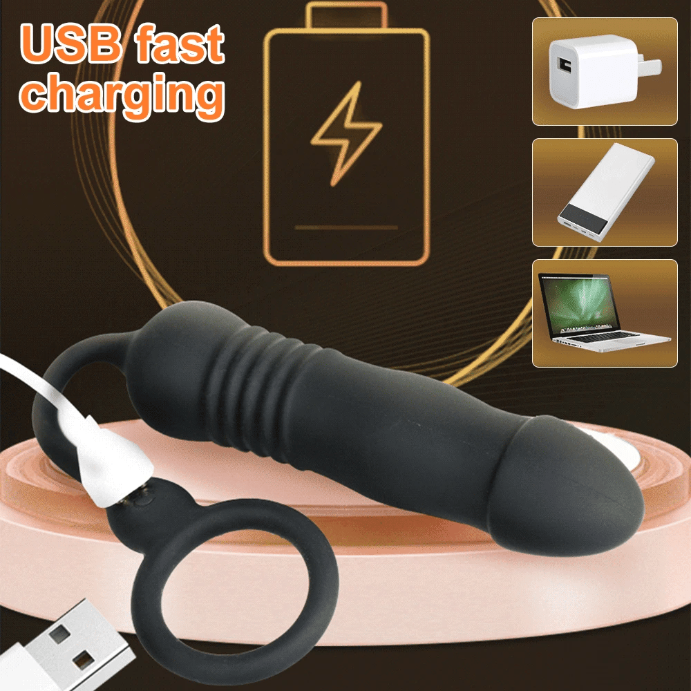 Remote-Control Telescopic Vibrating Anal Plug & Ring