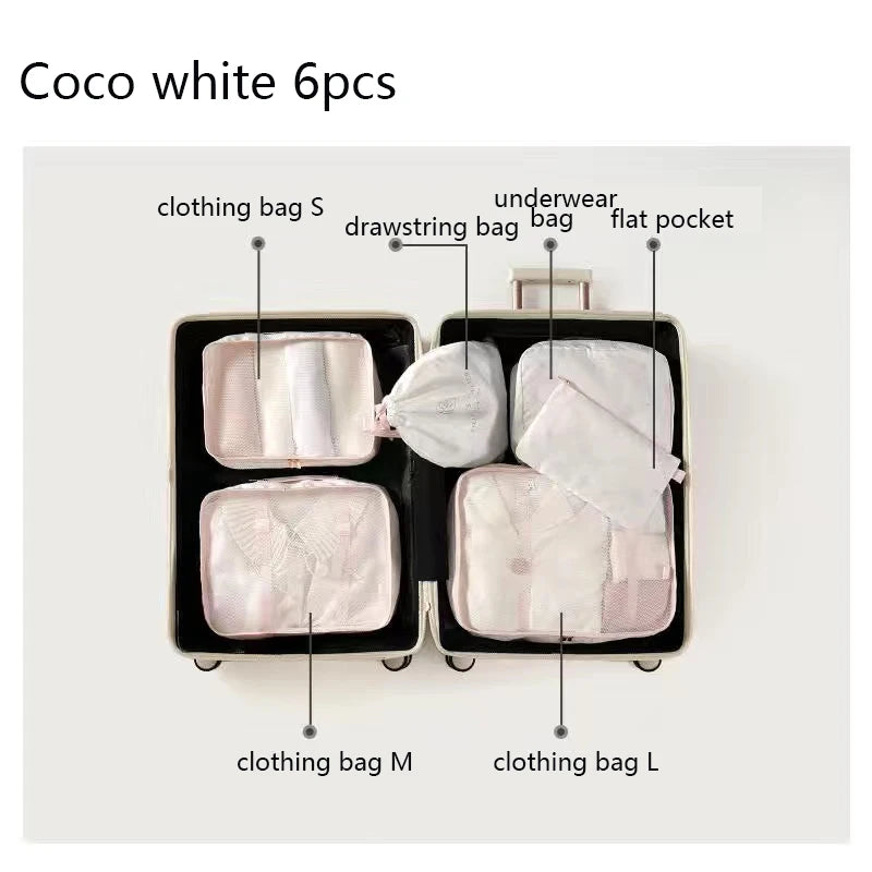 6-Piece Travel Packing Cube & Toiletry Bag Set