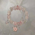 Cherry Blossom Crystal Beaded Bracelet